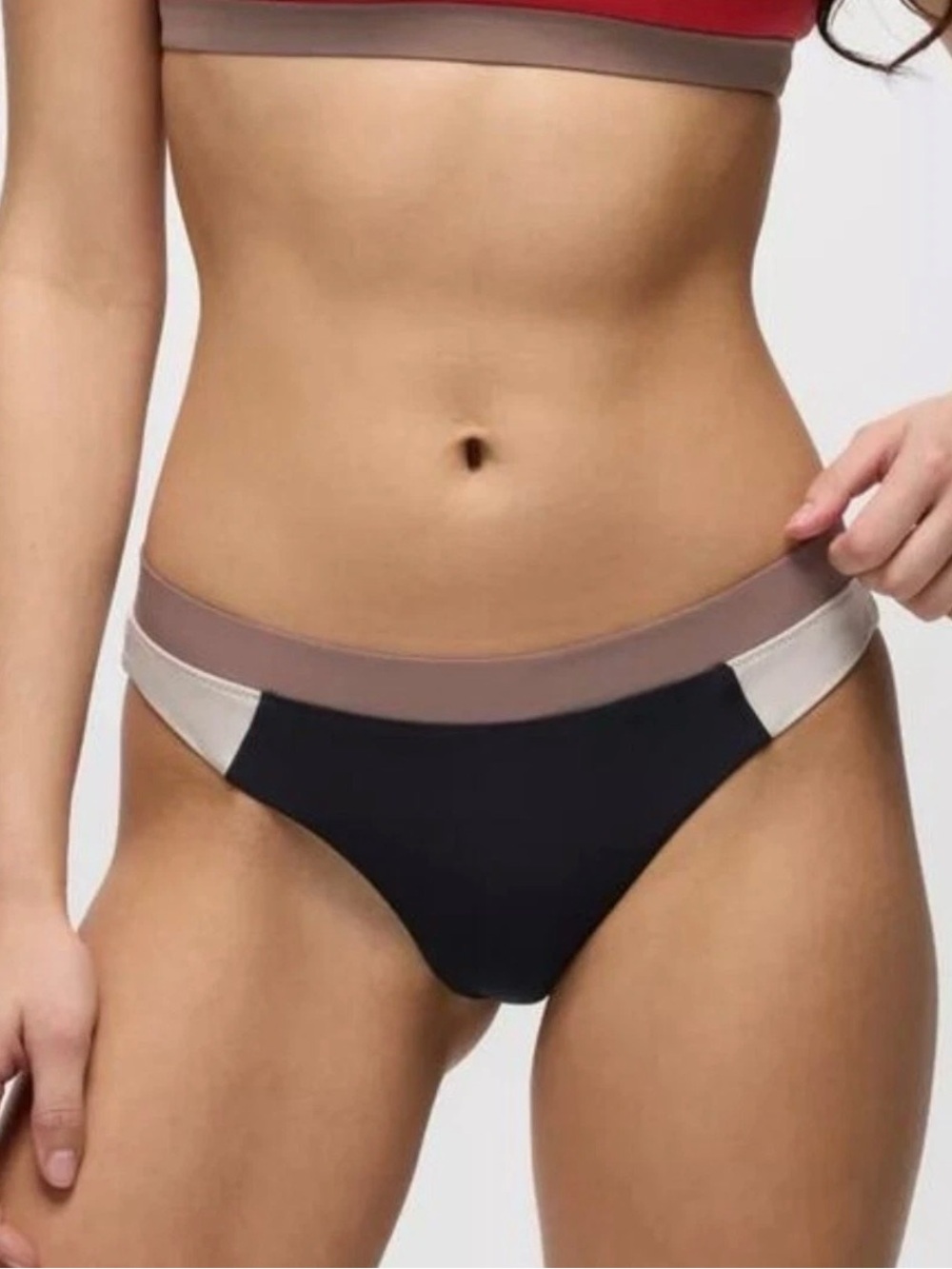 Prana Baja Bound Cheeky Bottoms. Carob Colorblock
